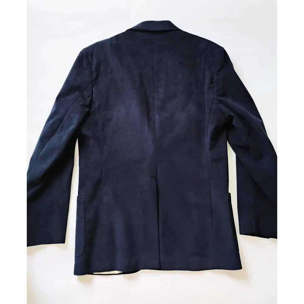 Vintage Lakeland Blazer Mens 42 Long Navy Blue Ultrasuede Sport Coat Made in USA